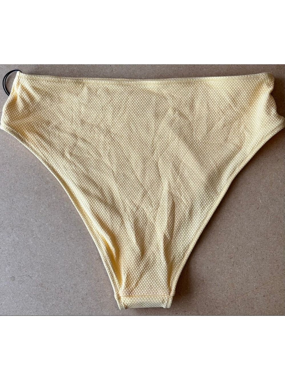 Women's Shade & Shore Yellow Textured High Waist Bikini Bottom M